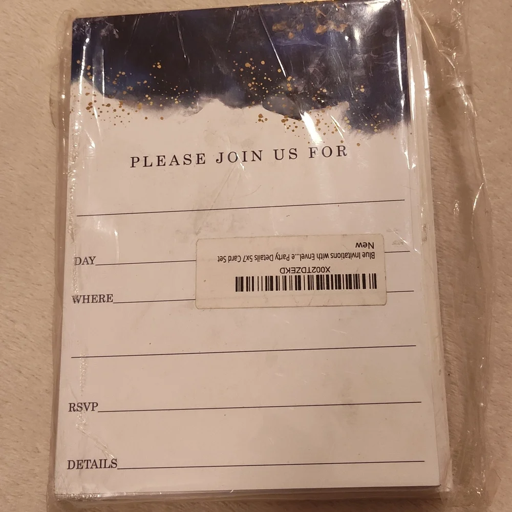 Blue and Gold Invitation Cards